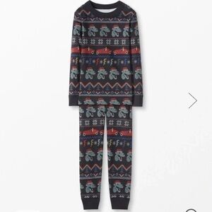 Hanna Andersson Kids Pajama Set - T-Rex Santa Print, Size 8, 130cm